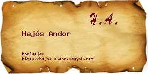 Hajós Andor névjegykártya